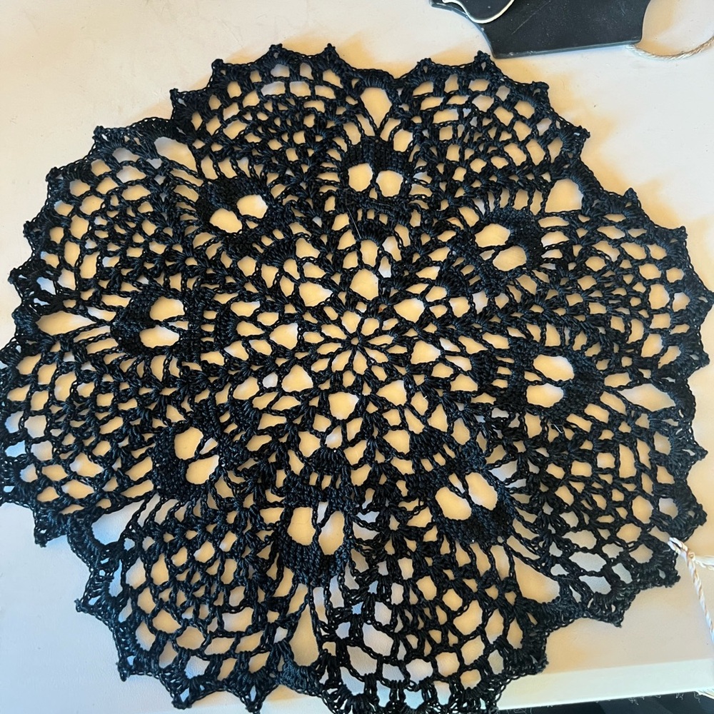 Black Skull Lace Doily